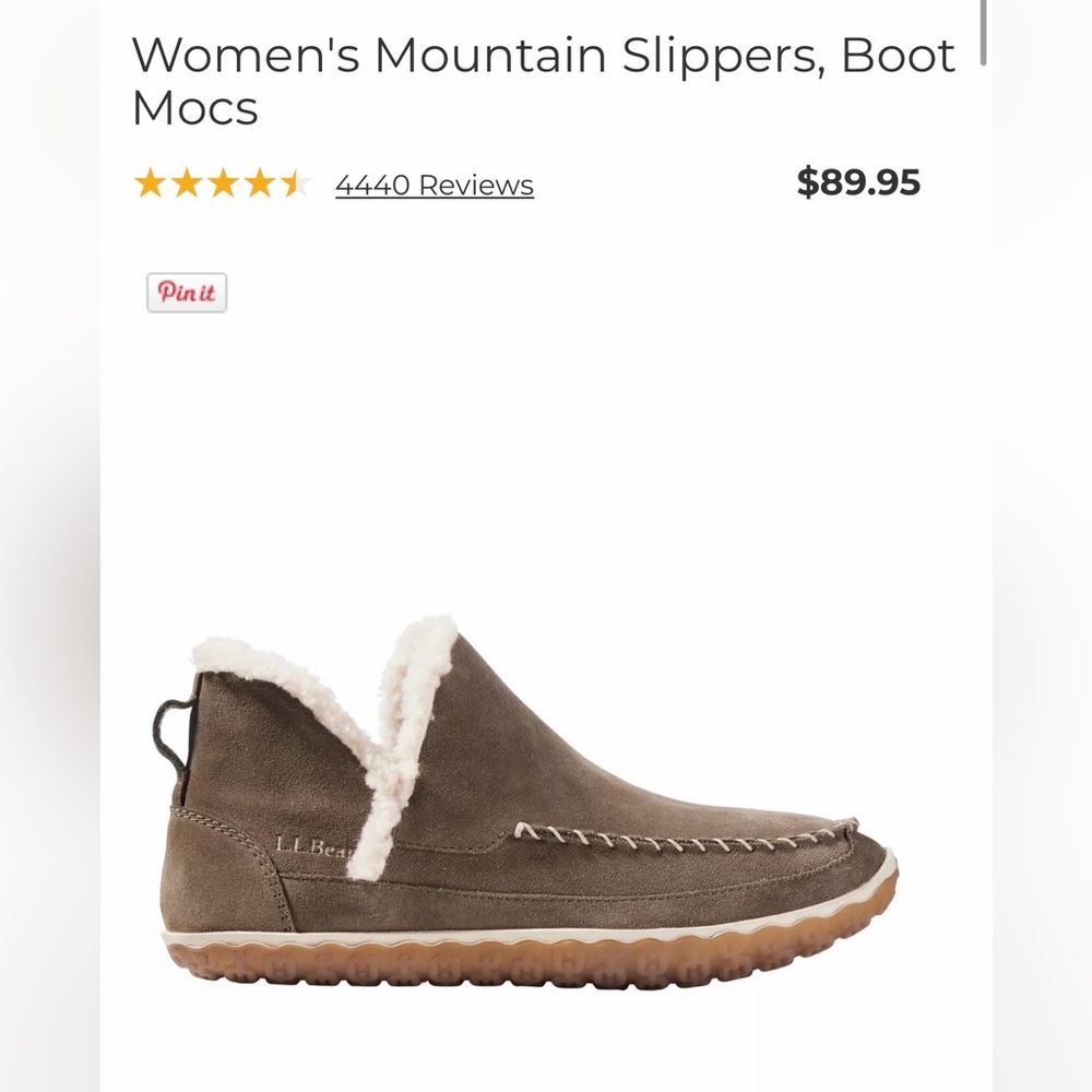 L.L. Bean Women’s Brown Suede Shearling Moccasin Boots